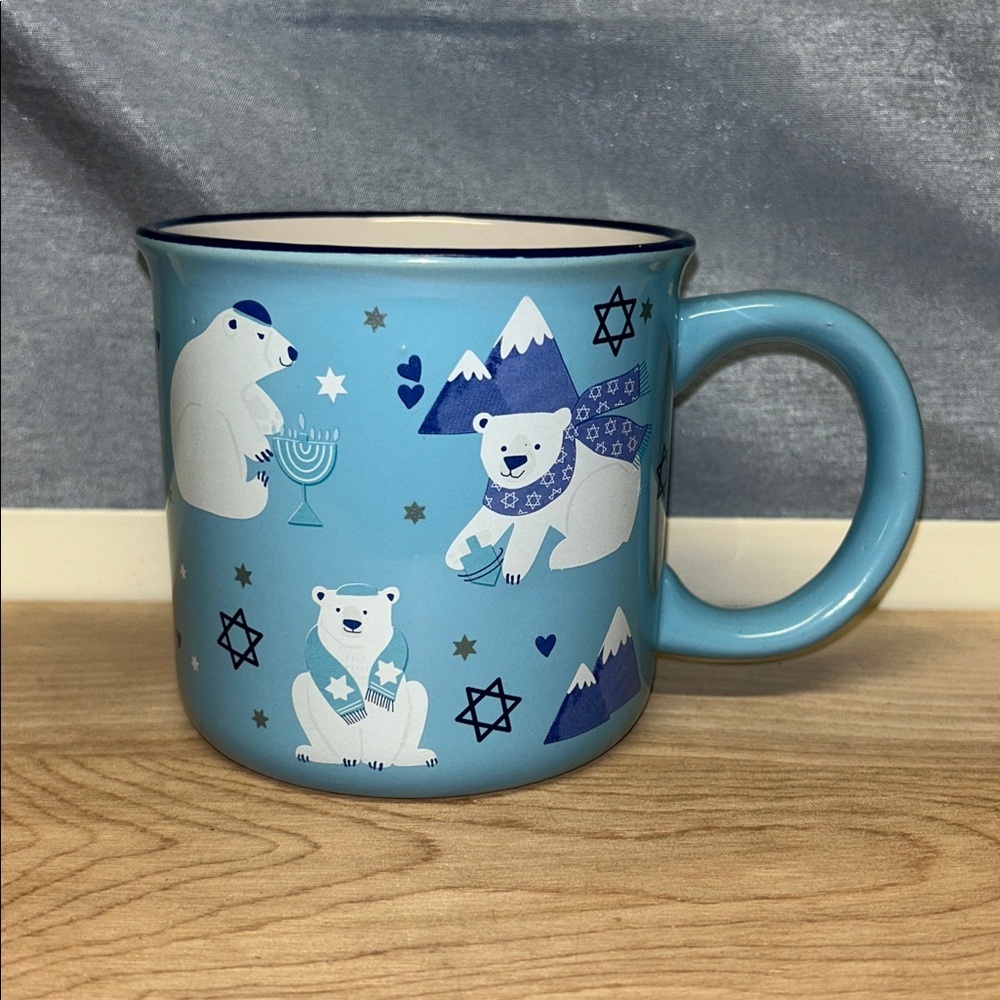 Polar bear Hanukkah coffee mug